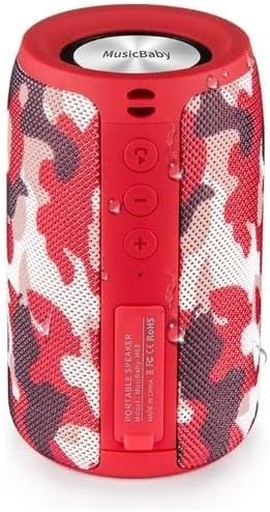 Musibaby Bluetooth Speaker Wireless Portable, IPX5 Waterproof Bluetooth Speakers with Dual Pairing, 24H Playtime, Rich Stereo Bass for Home, Travel, Party, Outdoor | Electronic Gifts (Camo Red)
